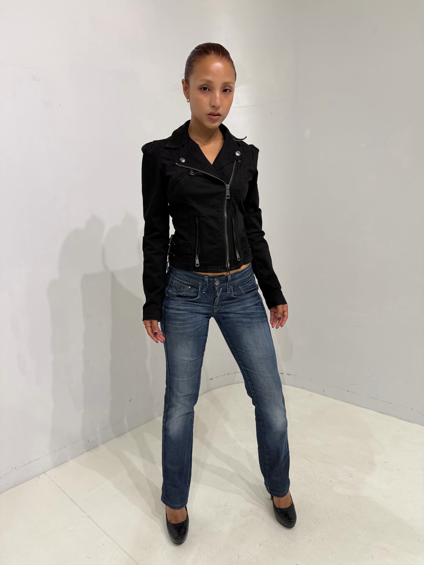Burberry brit cotton moto jacket
