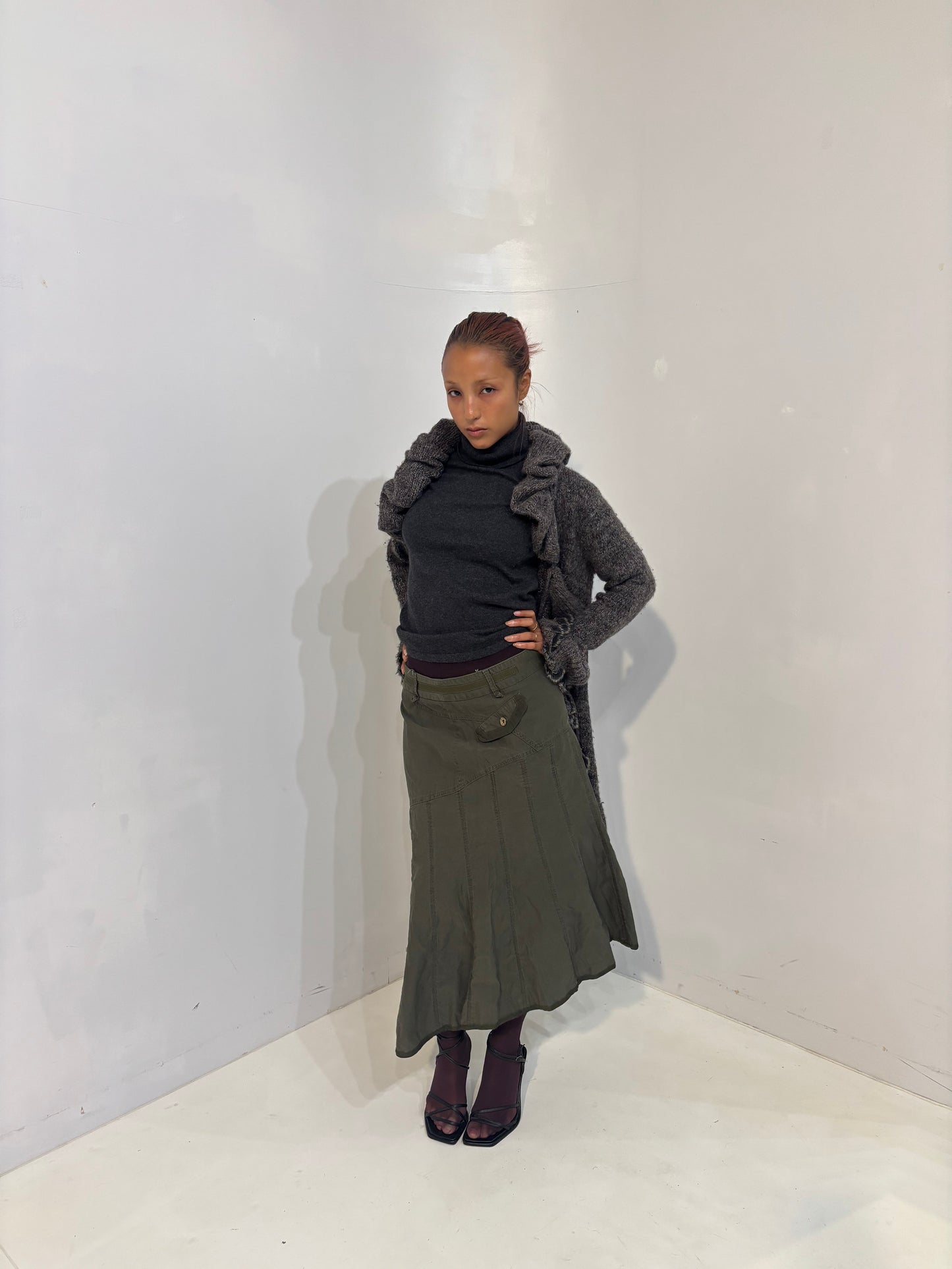cargo flared skirt