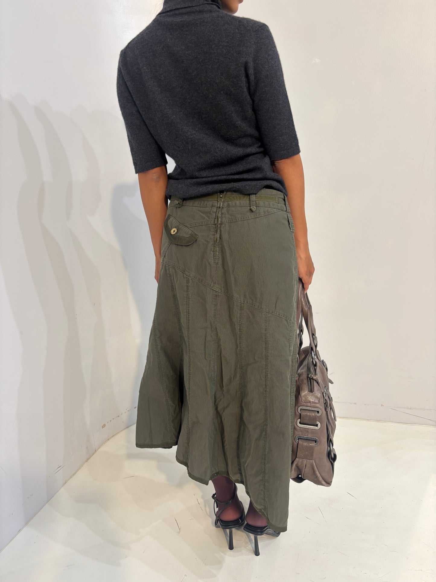 cargo flared skirt