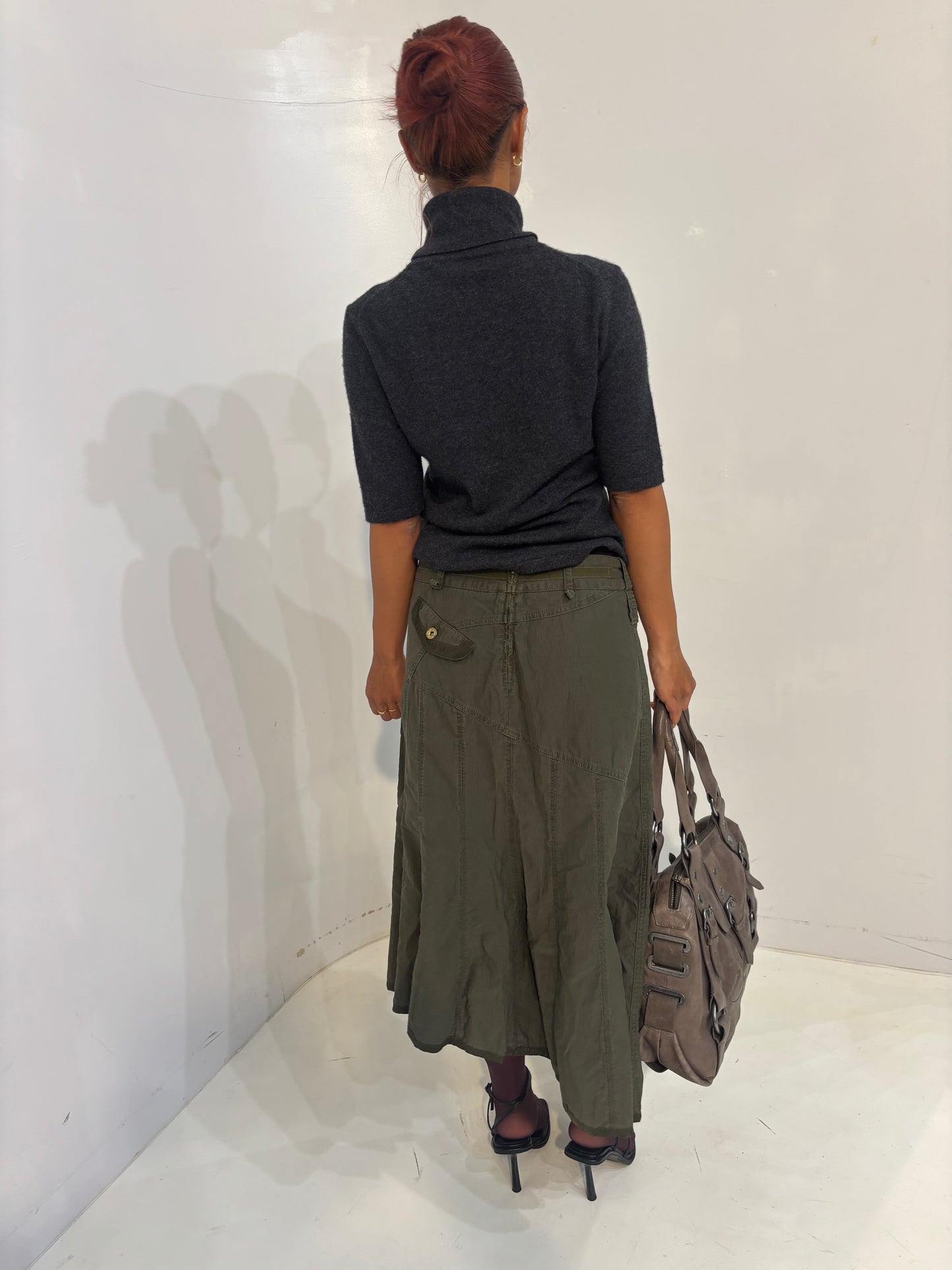cargo flared skirt