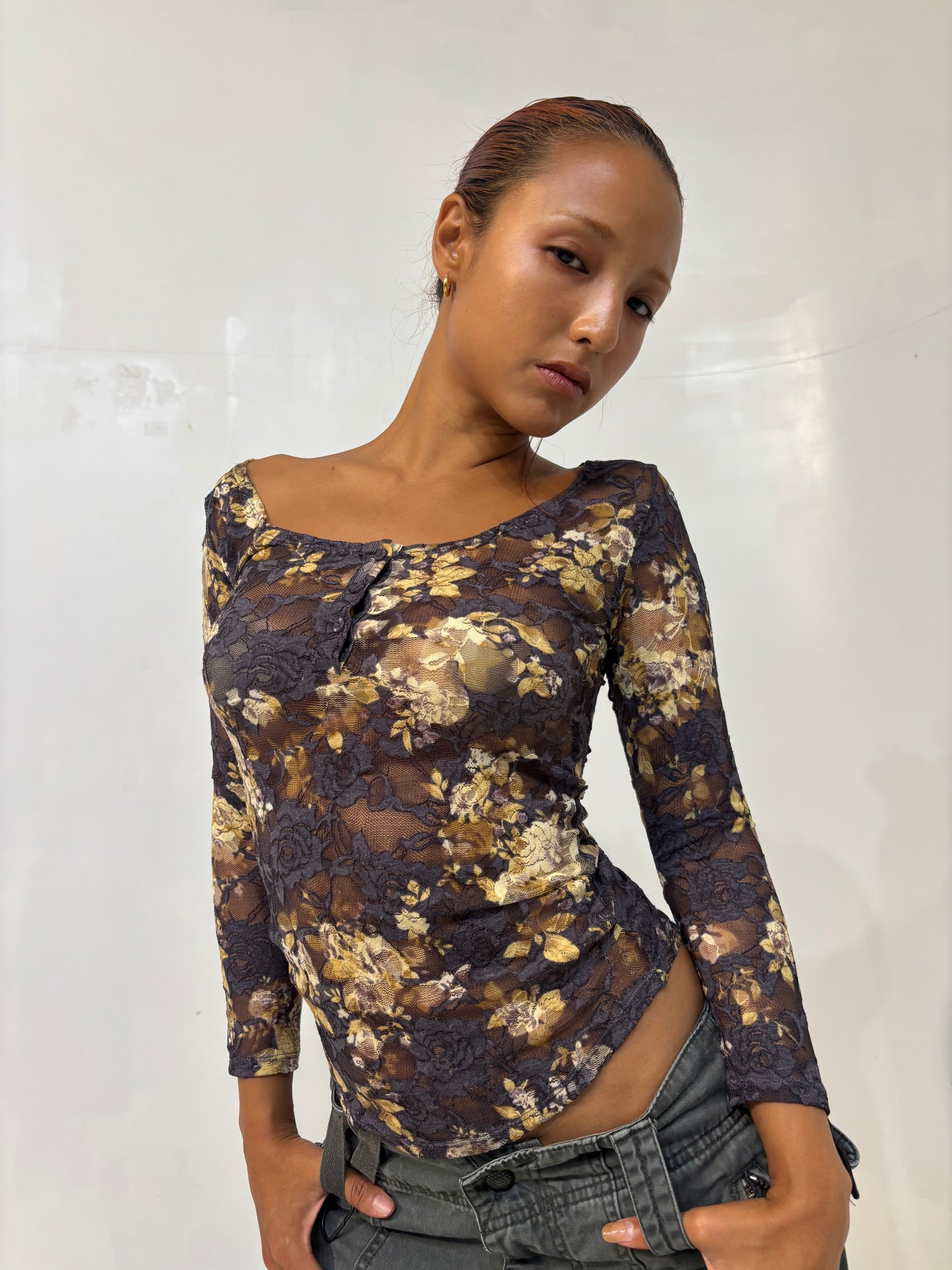 sheer lace top