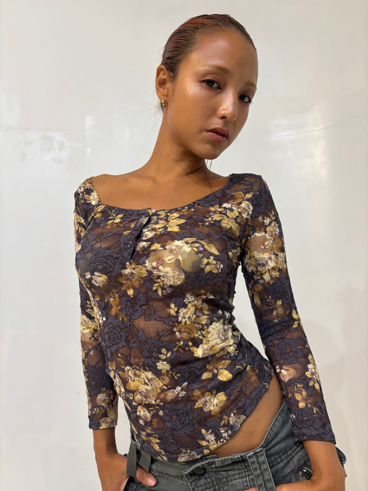 sheer lace top