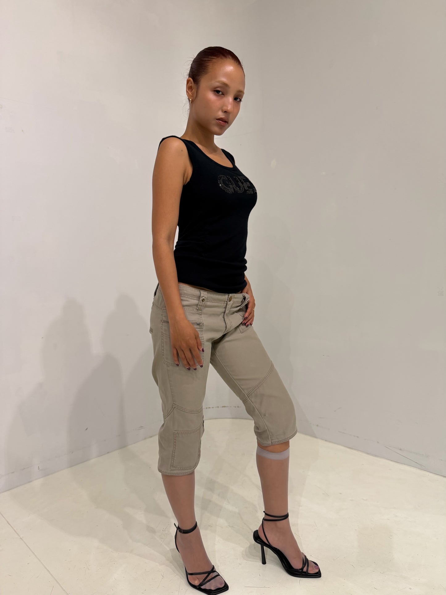 GUESS black knit tank top