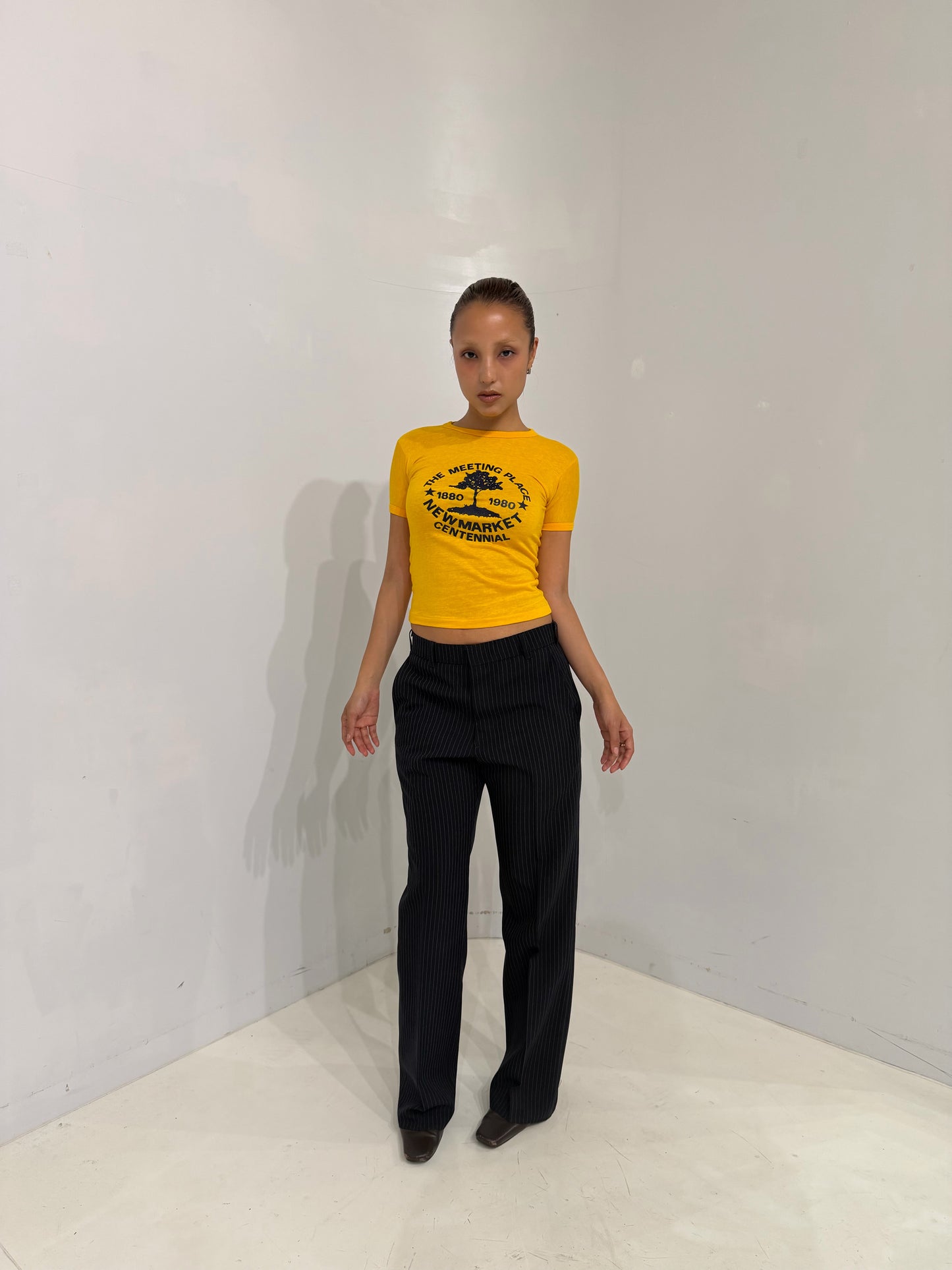 yellow printed mini T-shirt