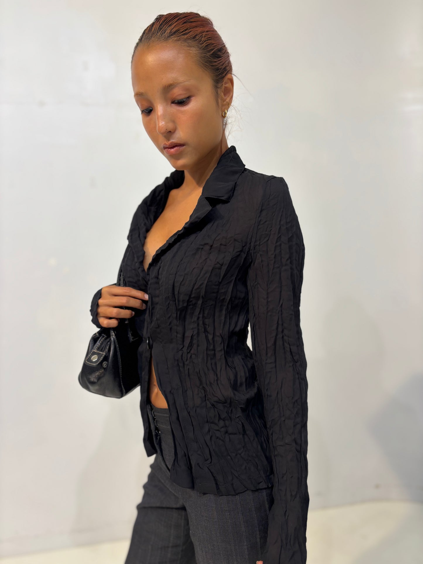 black sheer shirt