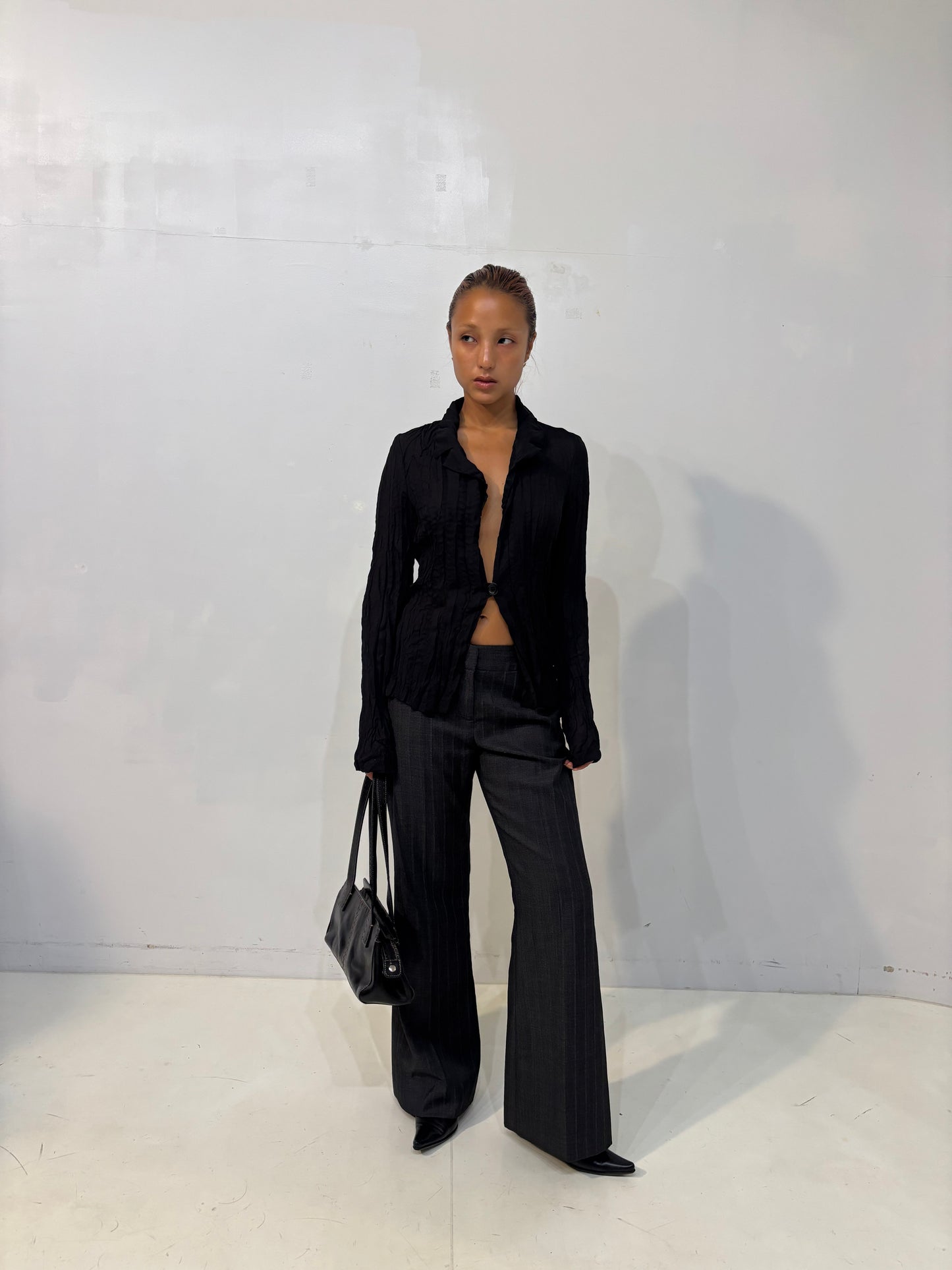 black sheer shirt