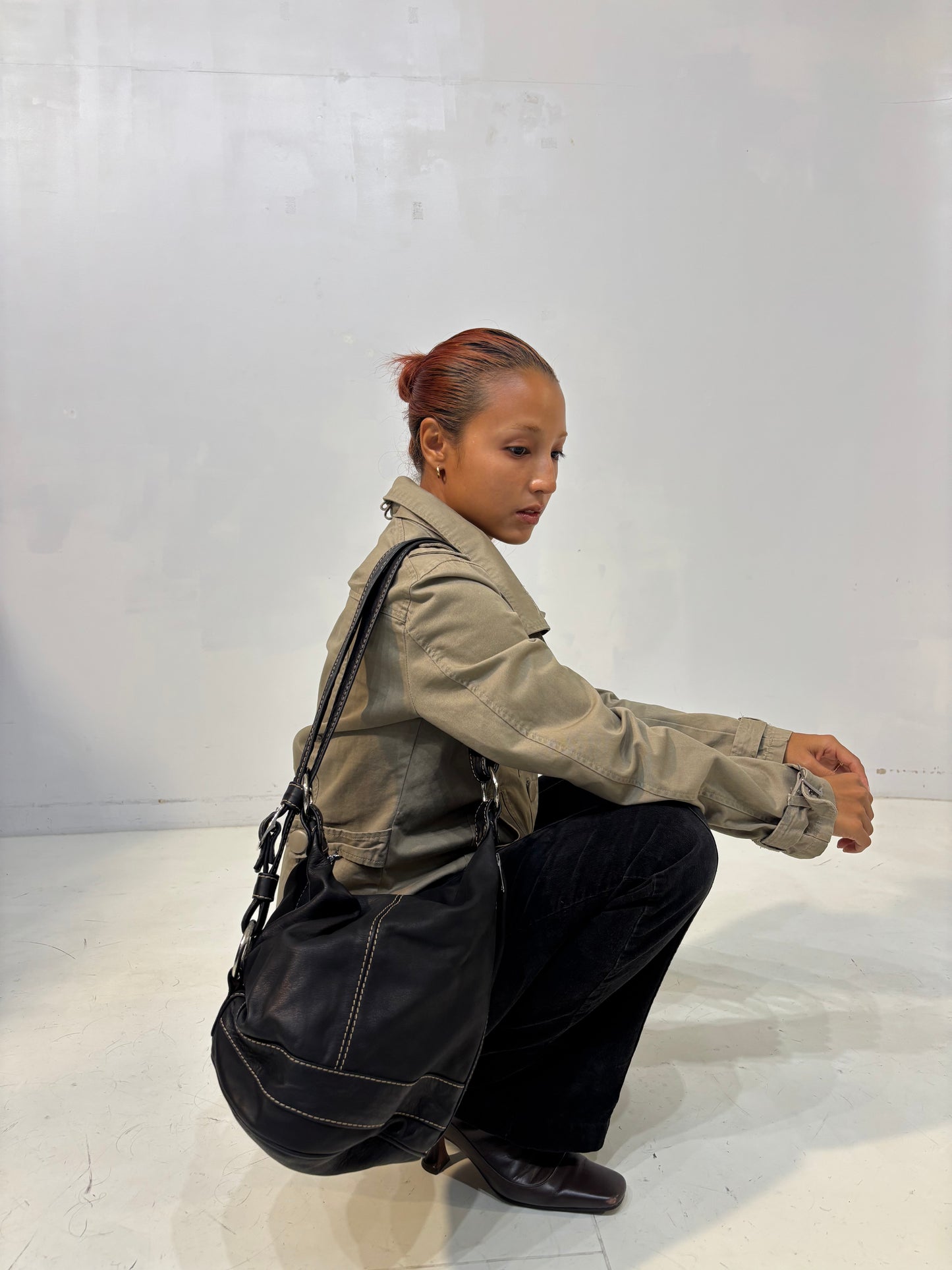 leather stitch shoulder bag