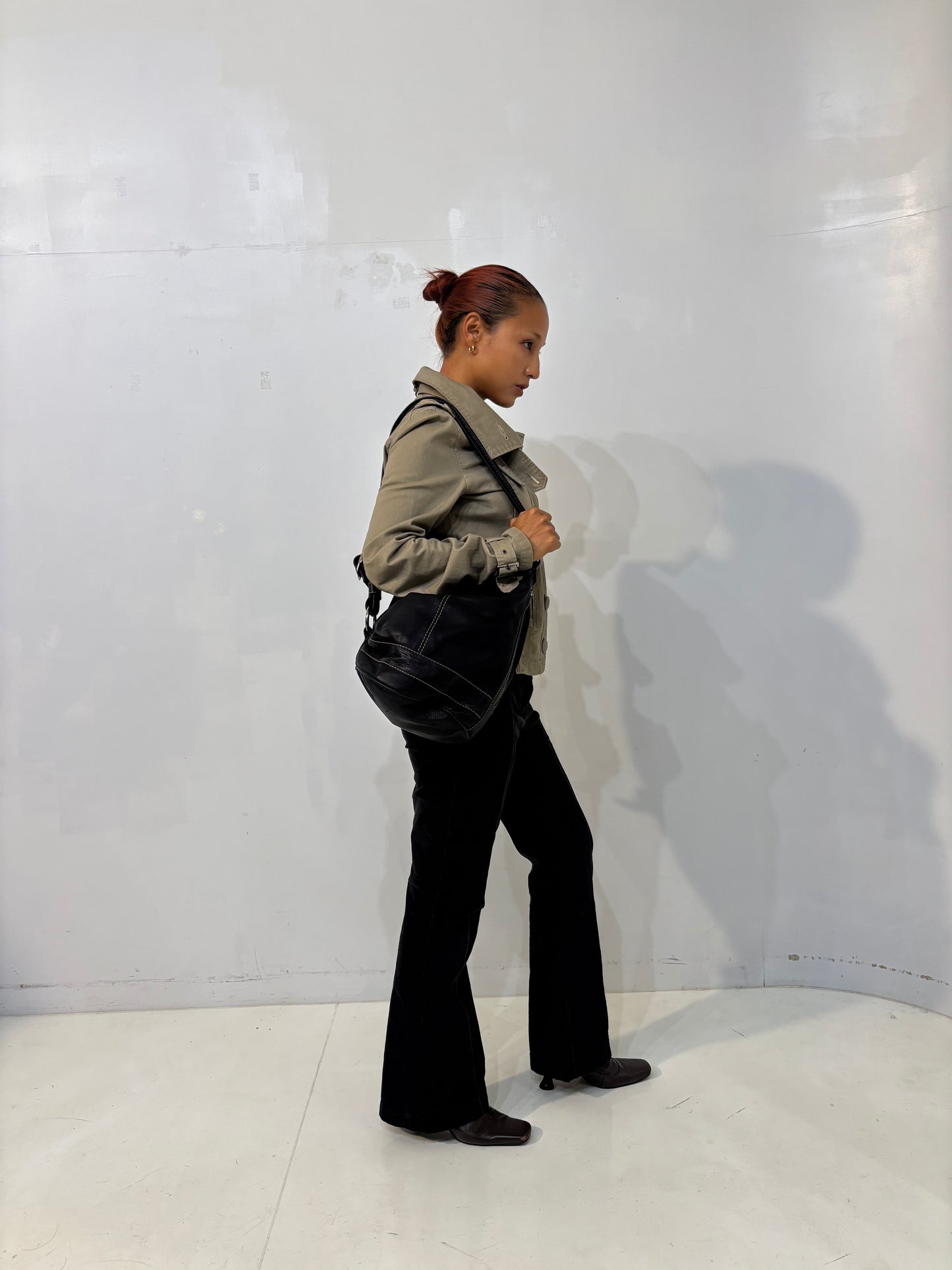 leather stitch shoulder bag