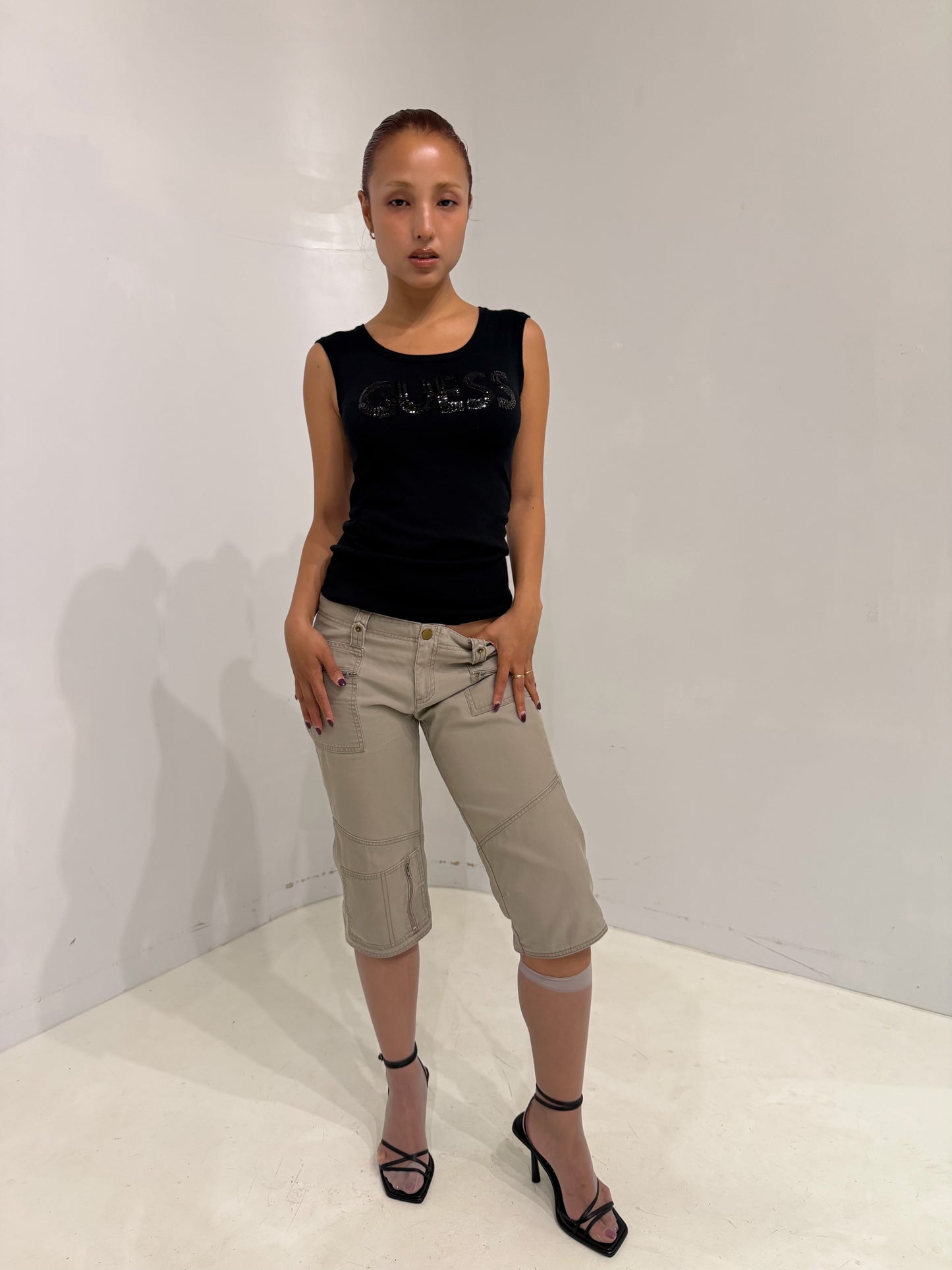 GUESS black knit tank top