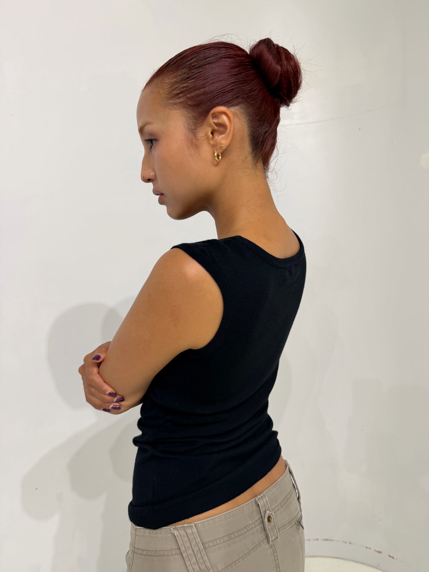 GUESS black knit tank top
