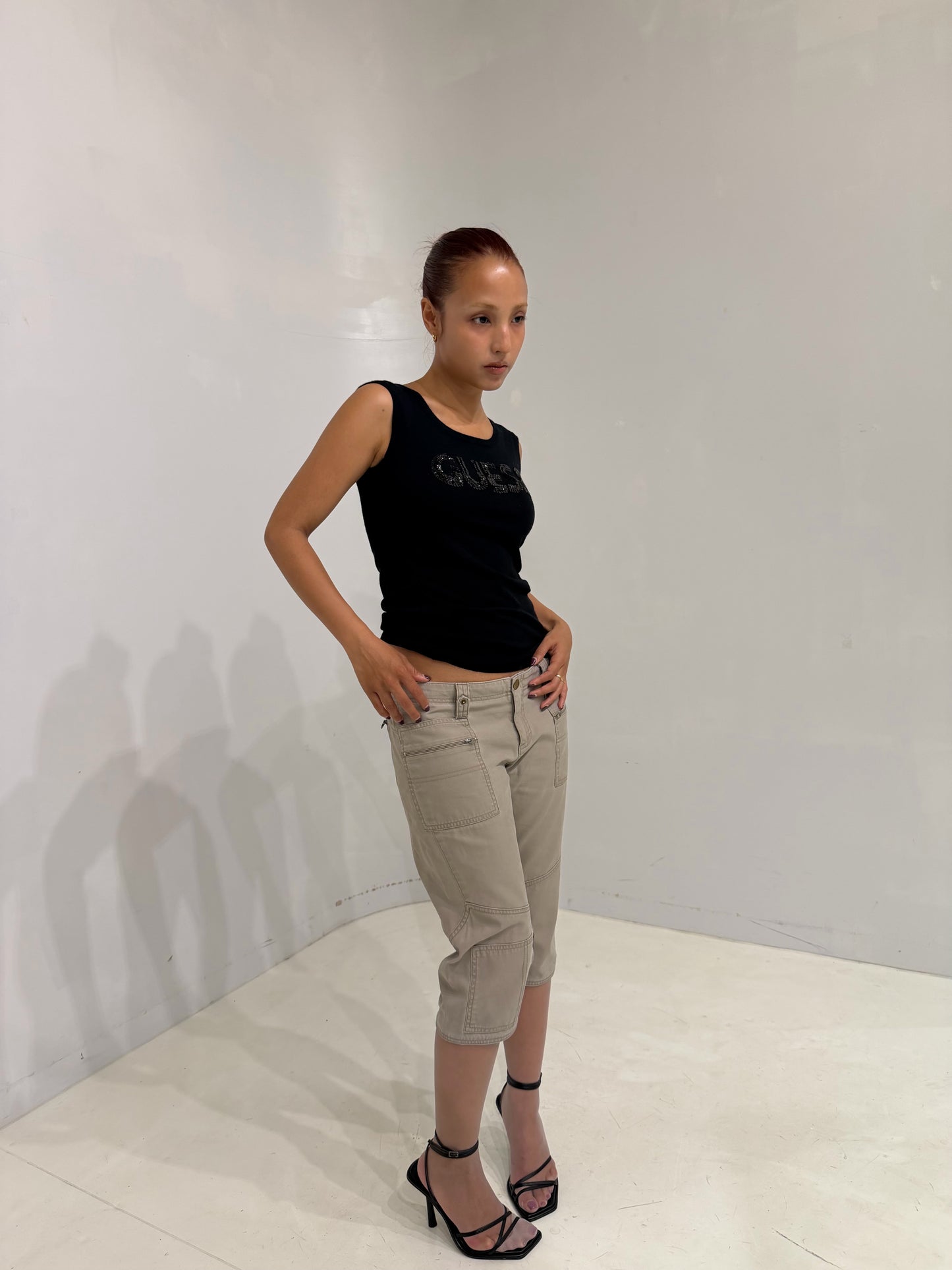 GUESS black knit tank top