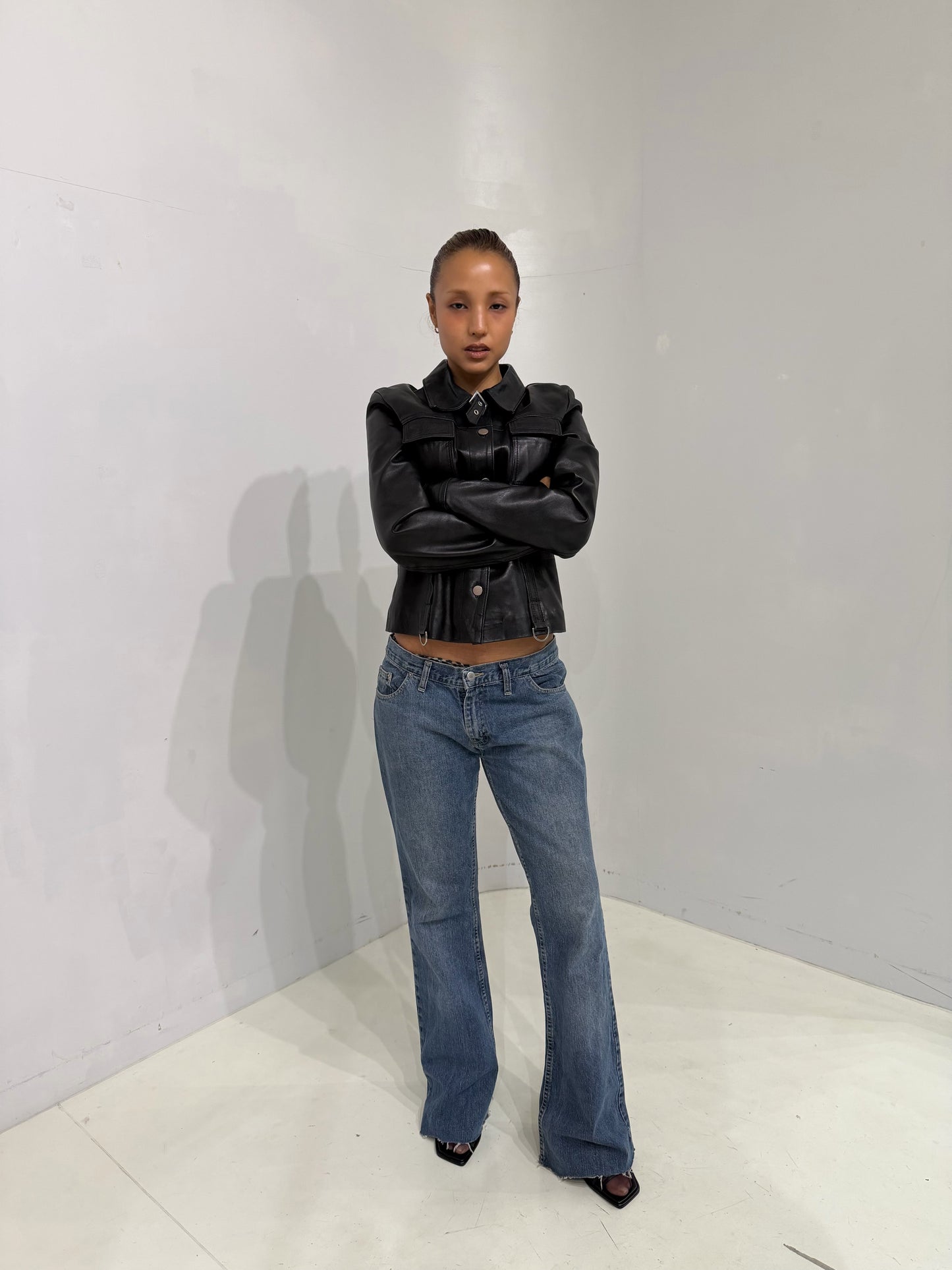realleather button jacket