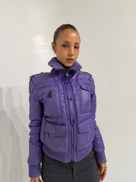 Moncler purple short down jacket