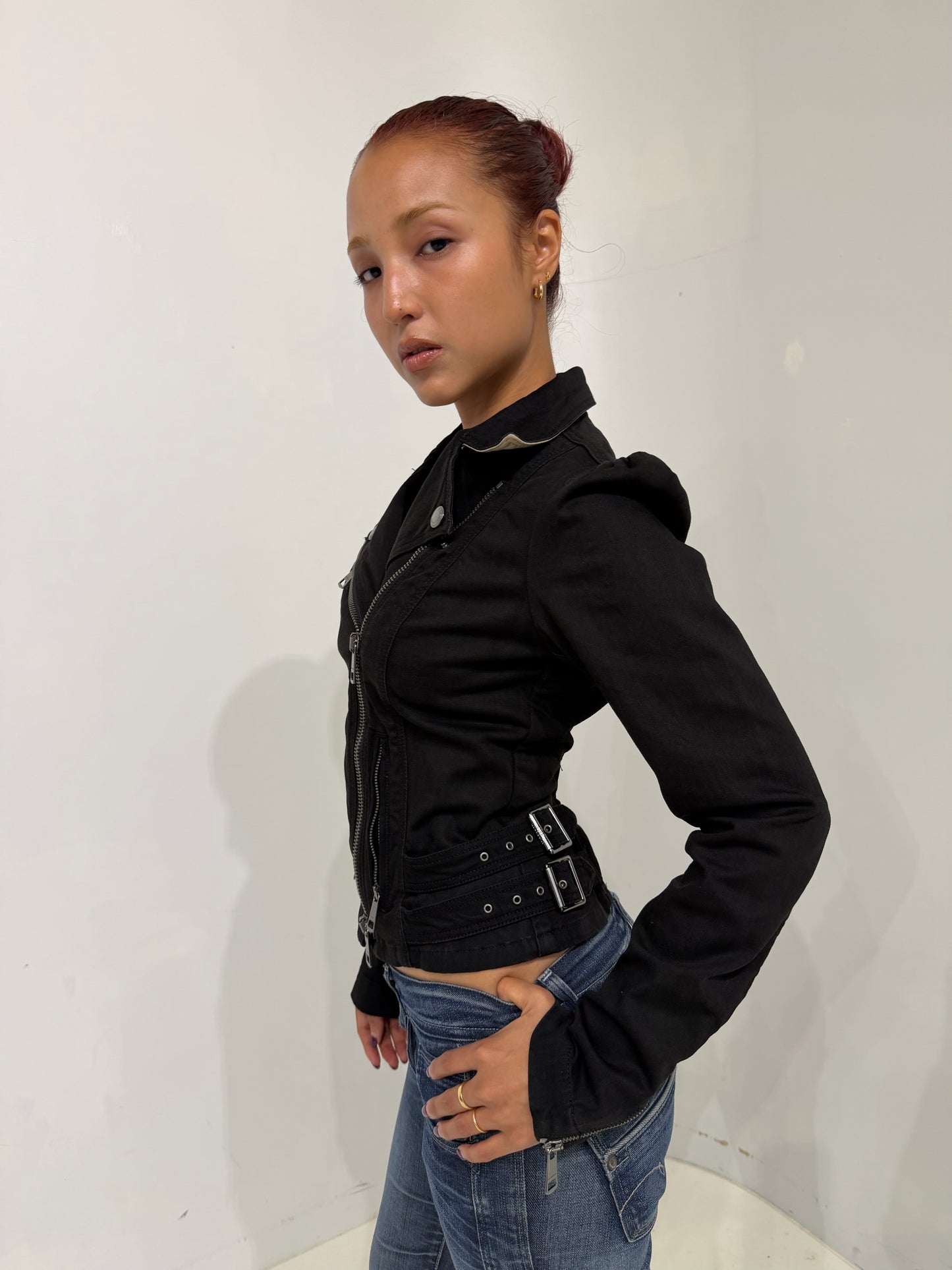 Burberry brit cotton moto jacket