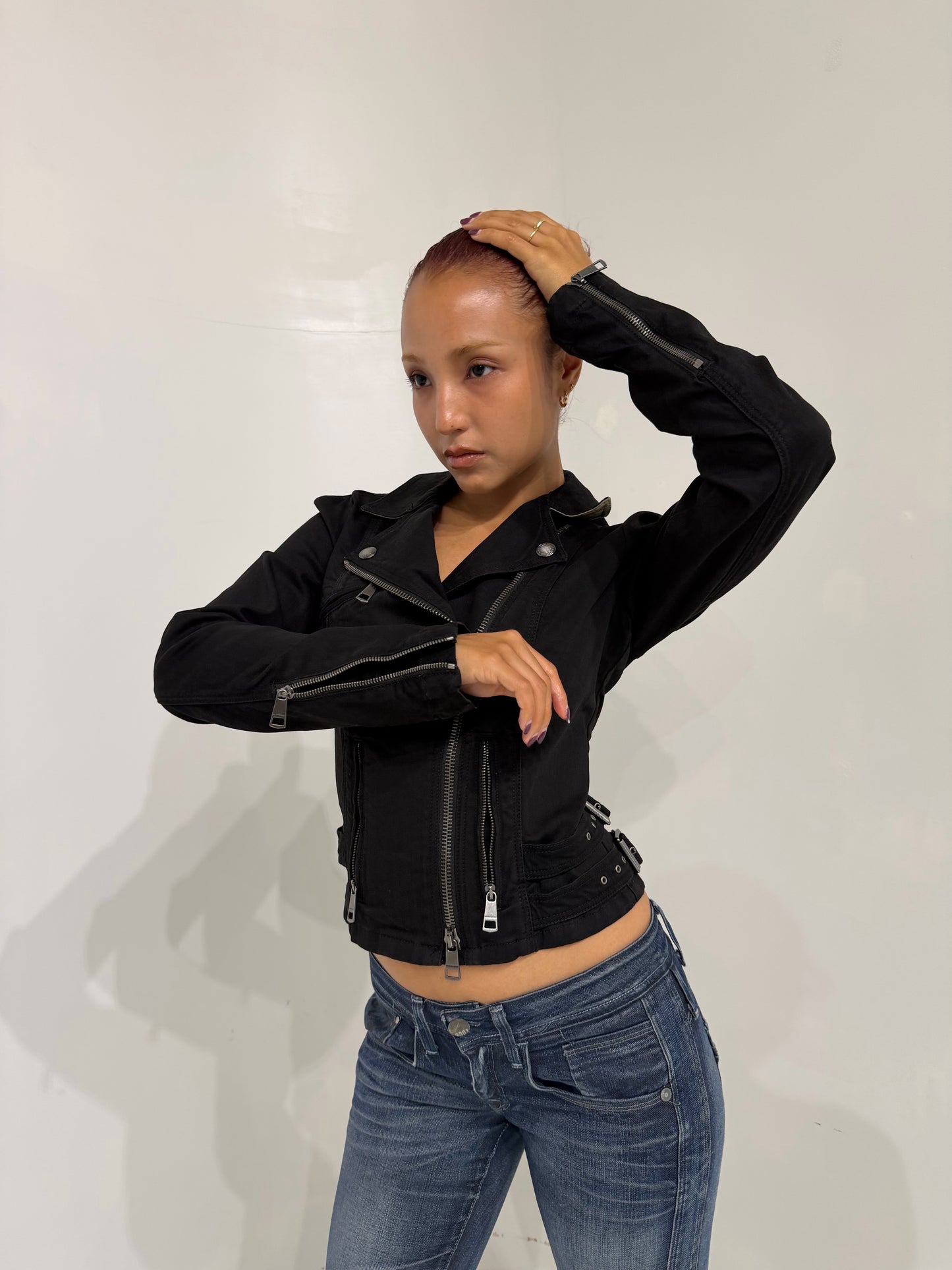 Burberry brit cotton moto jacket