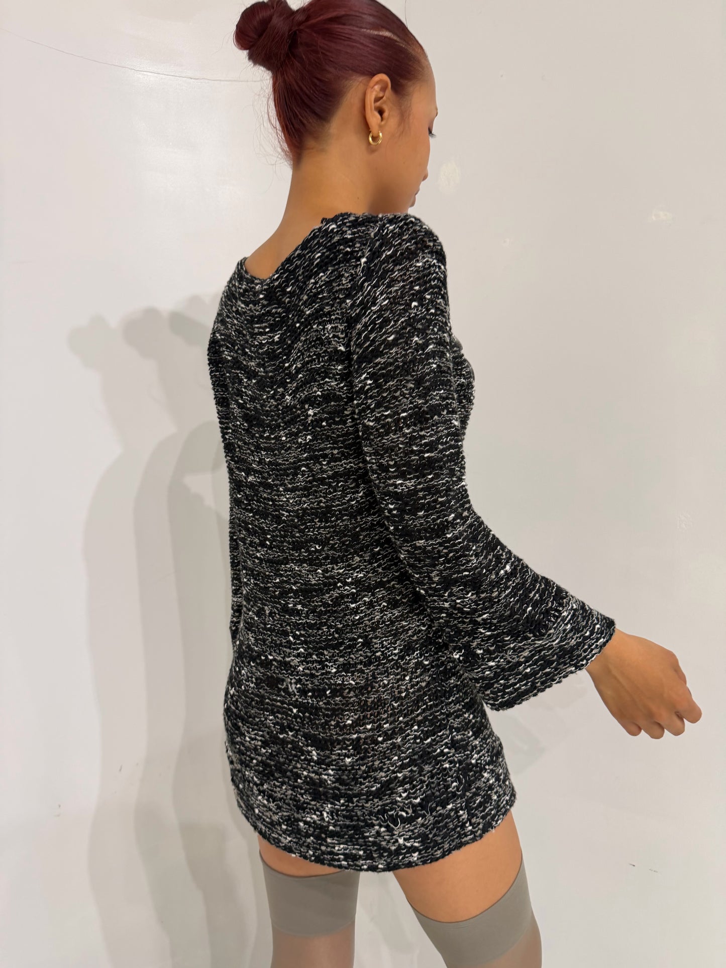 black gray knit sweater