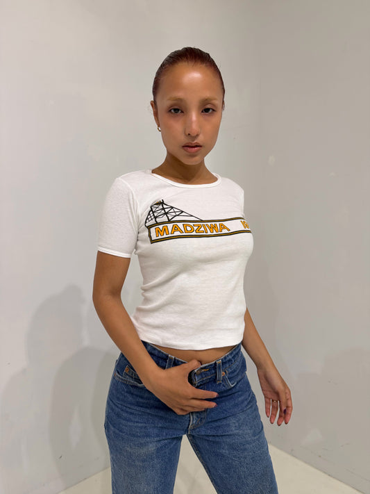 white  printed mini T-shirt