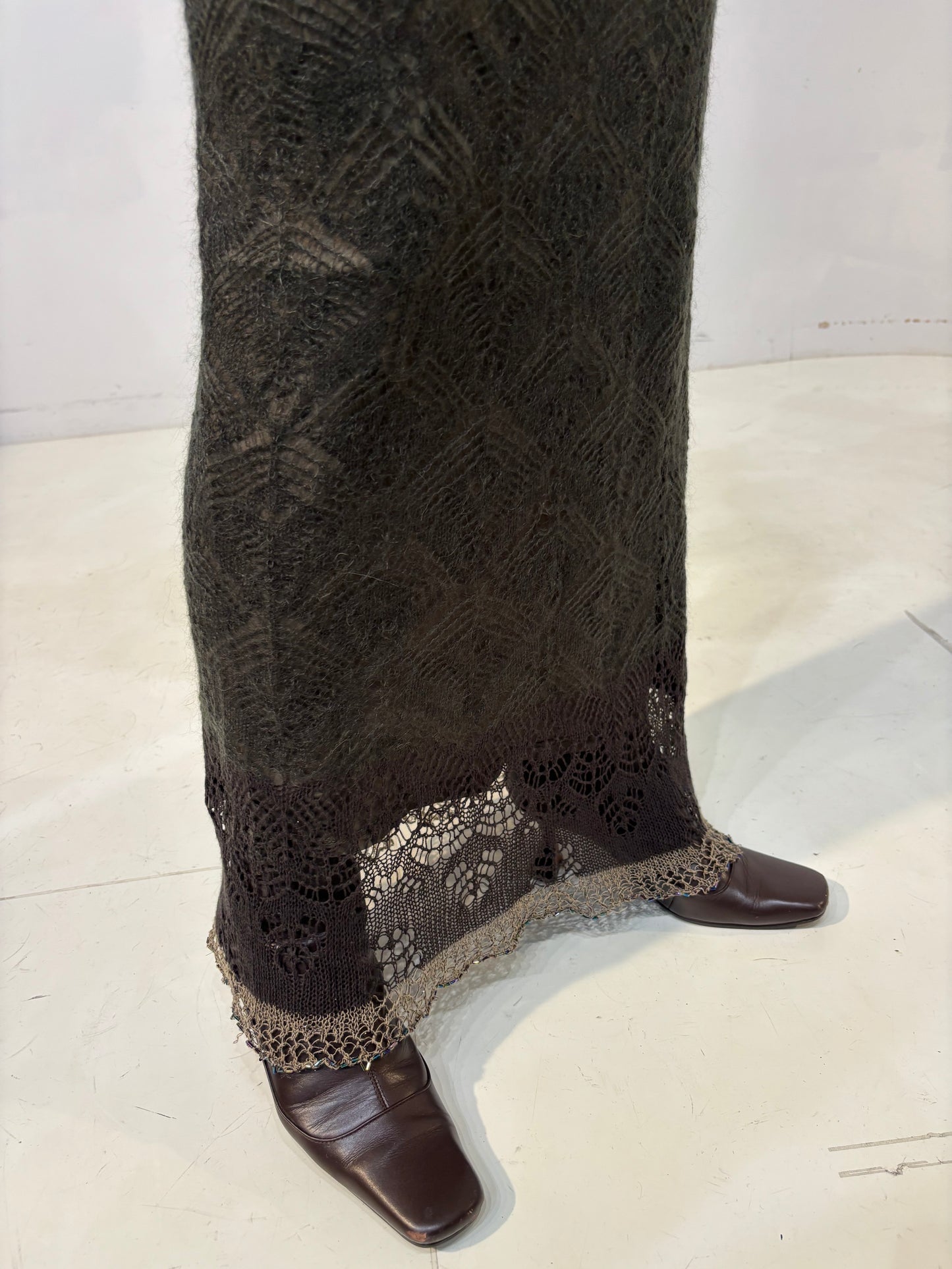 khaki knit skirt