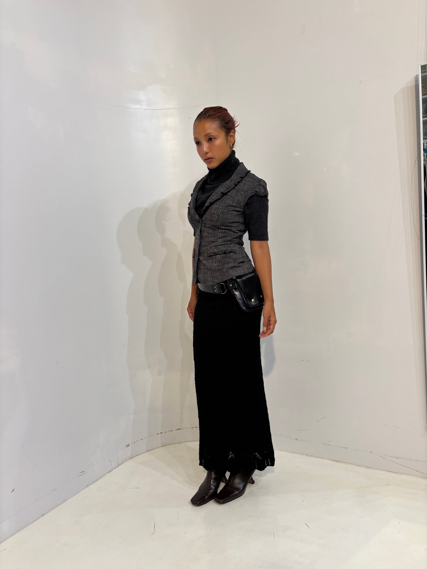black knit skirt