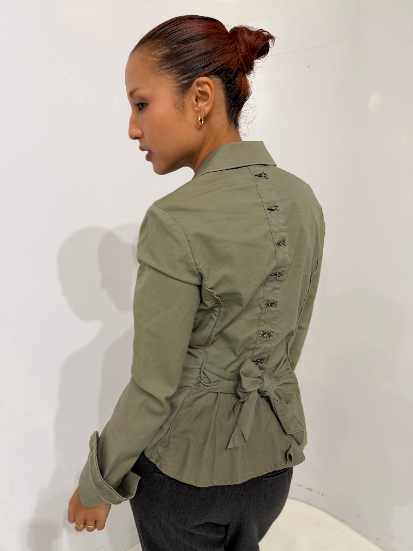 khaki belted jacket