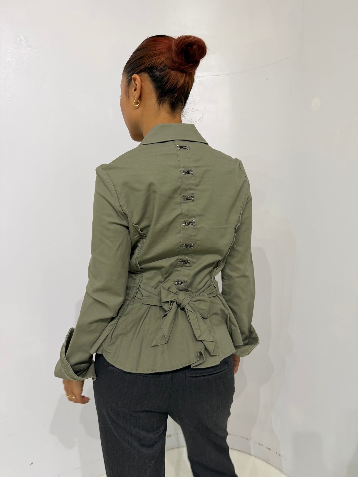khaki belted jacket