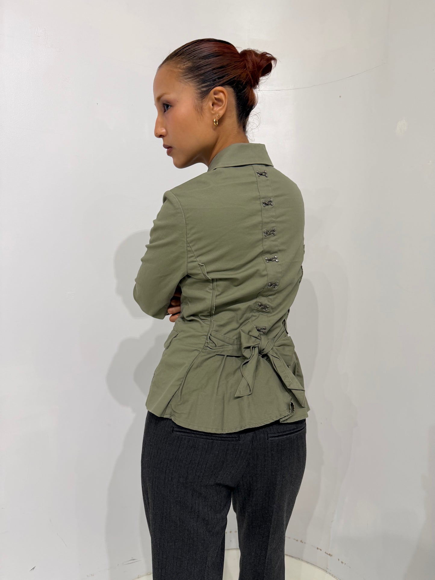 khaki belted jacket