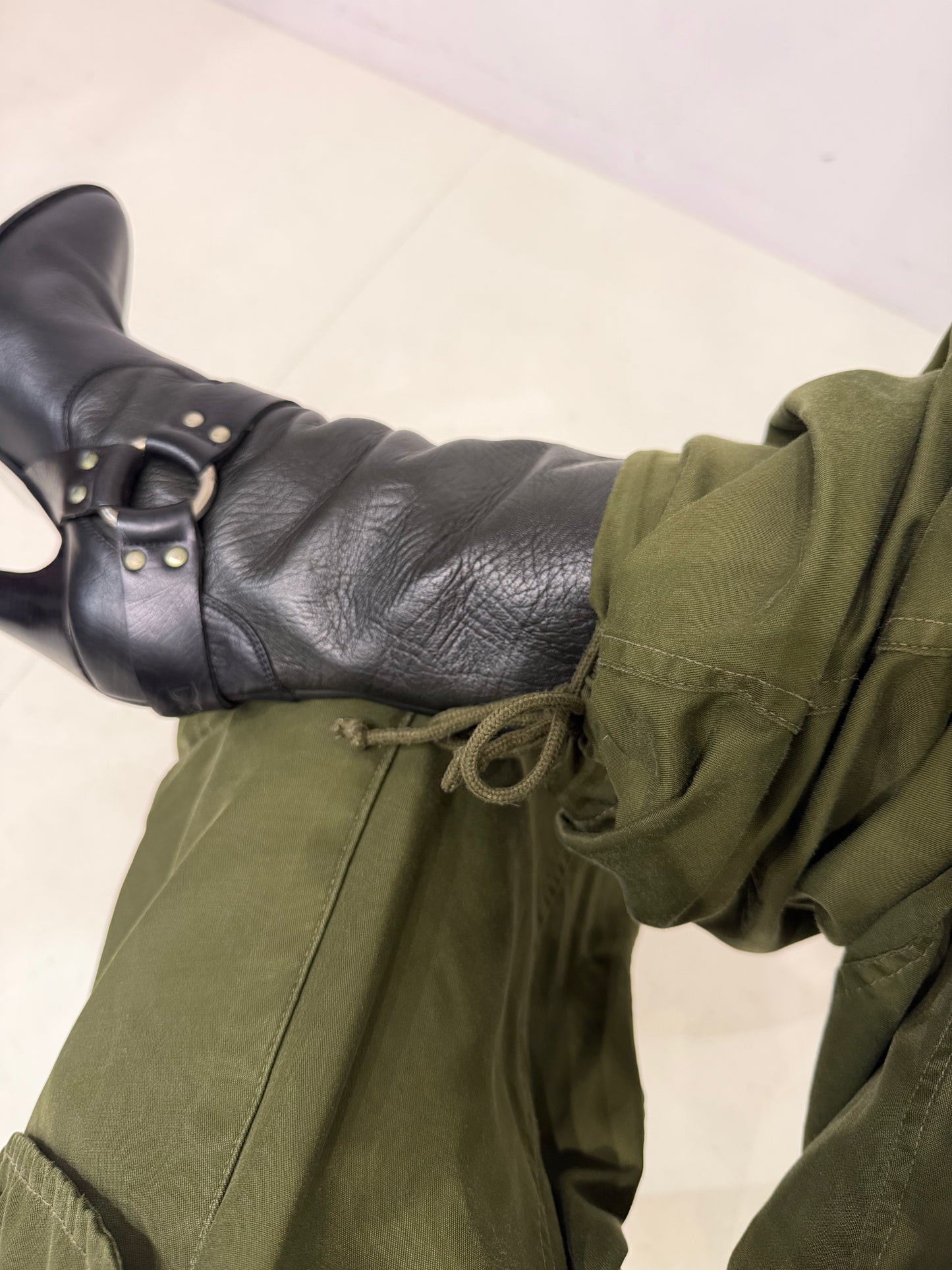 khaki wide cargo pants