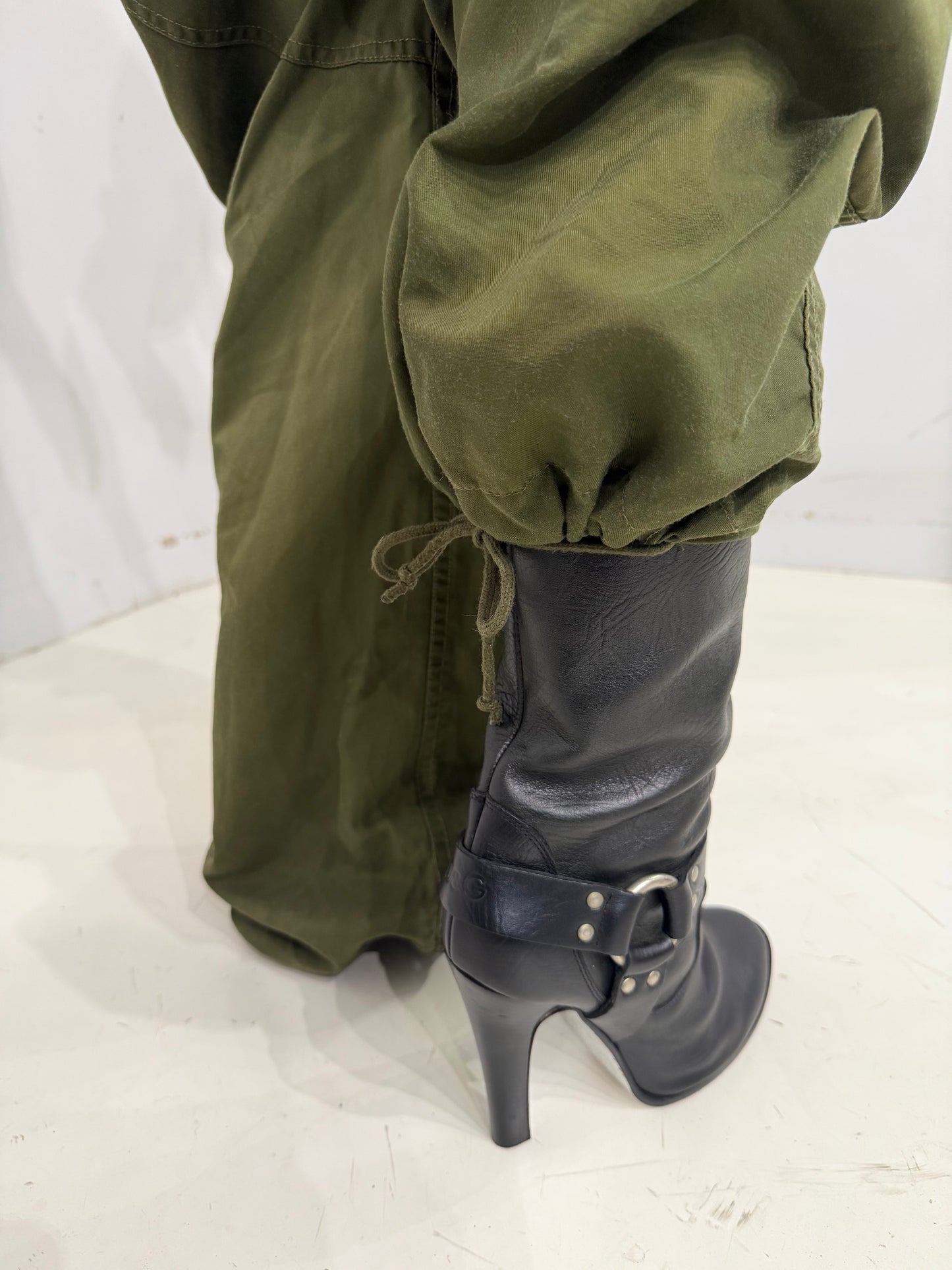 khaki wide cargo pants