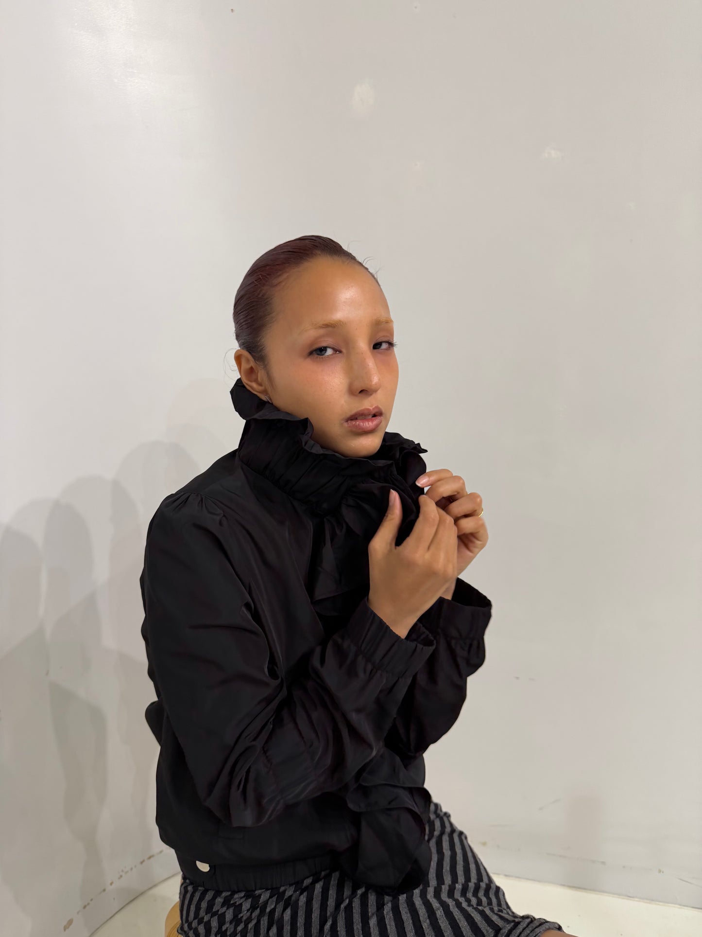 frilled viscose jacket