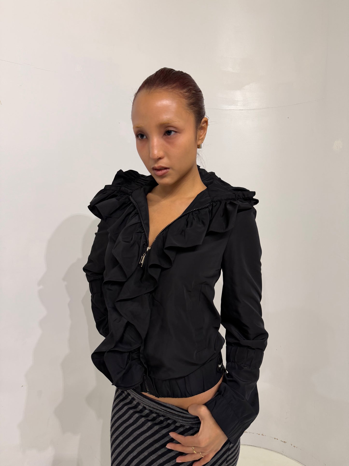 frilled viscose jacket