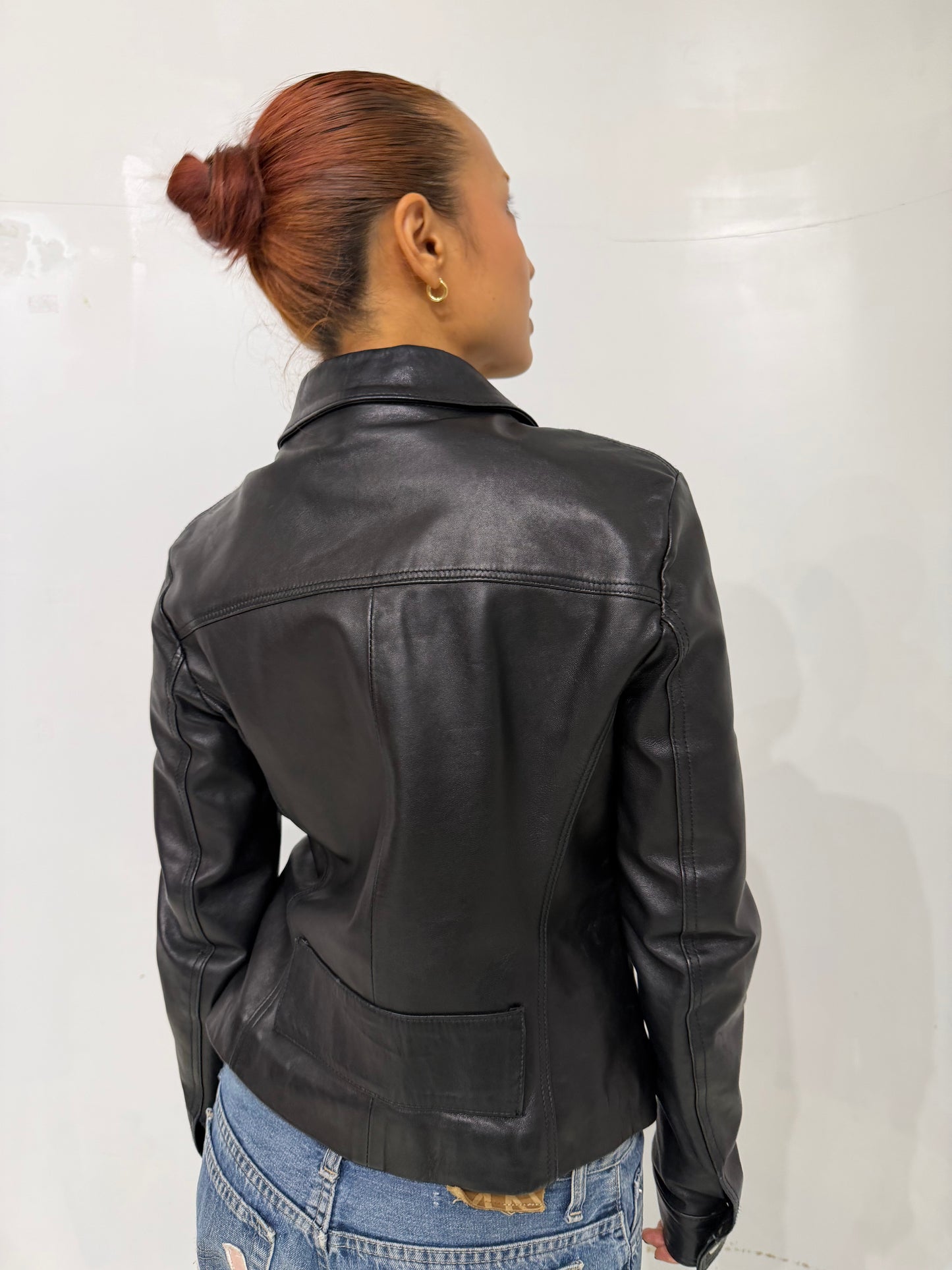 realleather button jacket