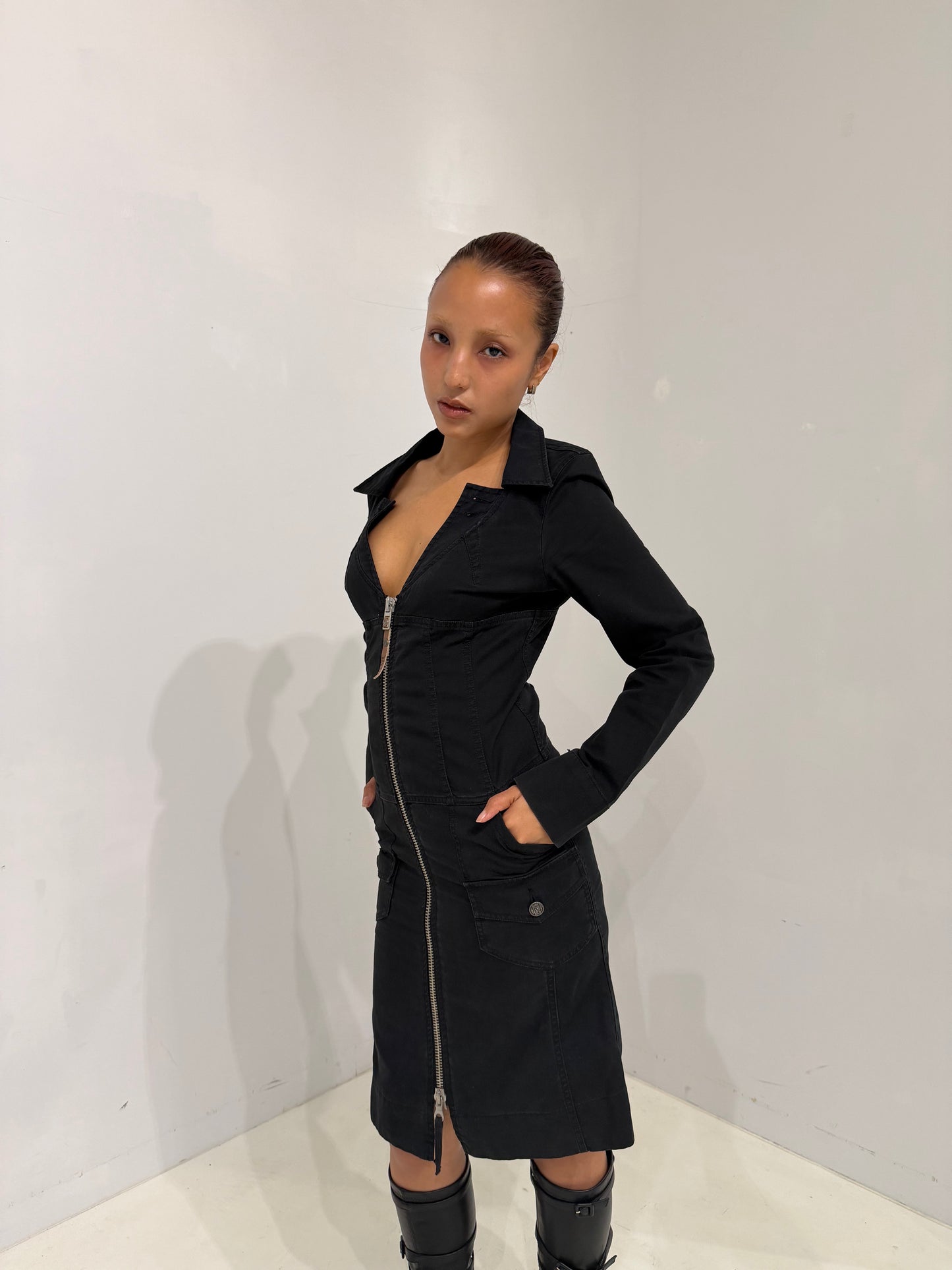 DISEL navy zip-up dress