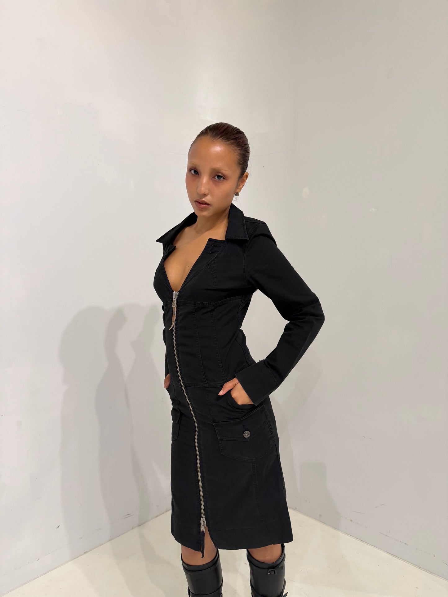 DISEL navy zip-up dress