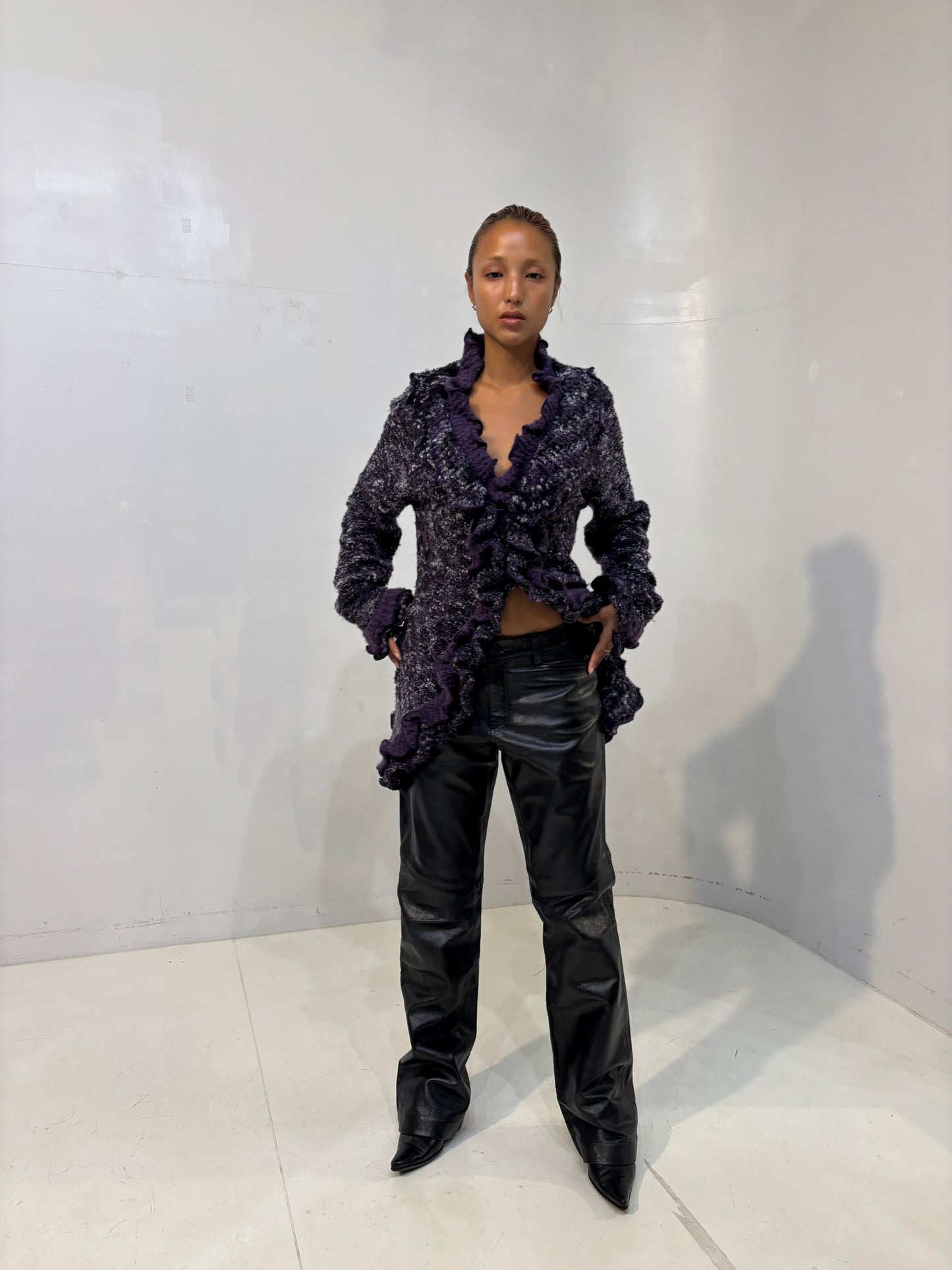 midd waisted leather pants