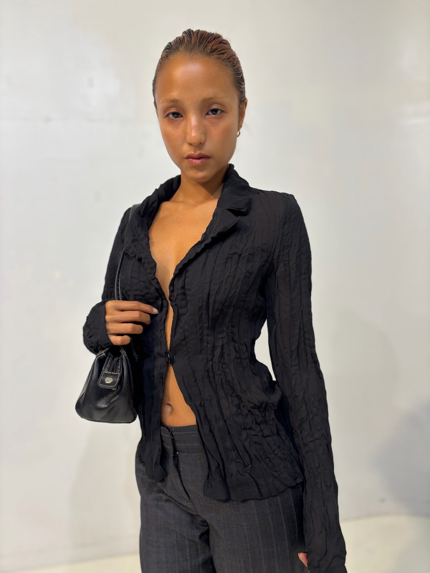 black sheer shirt