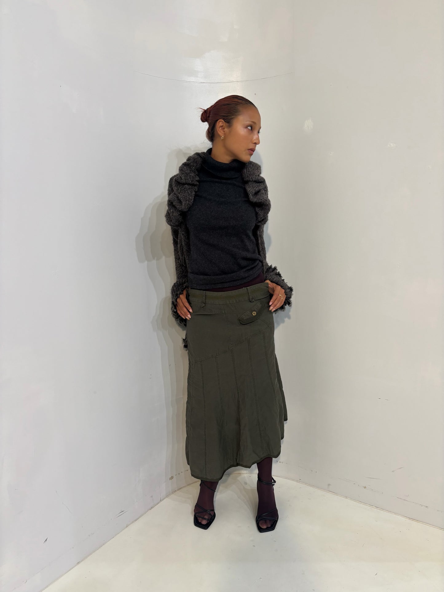 cargo flared skirt