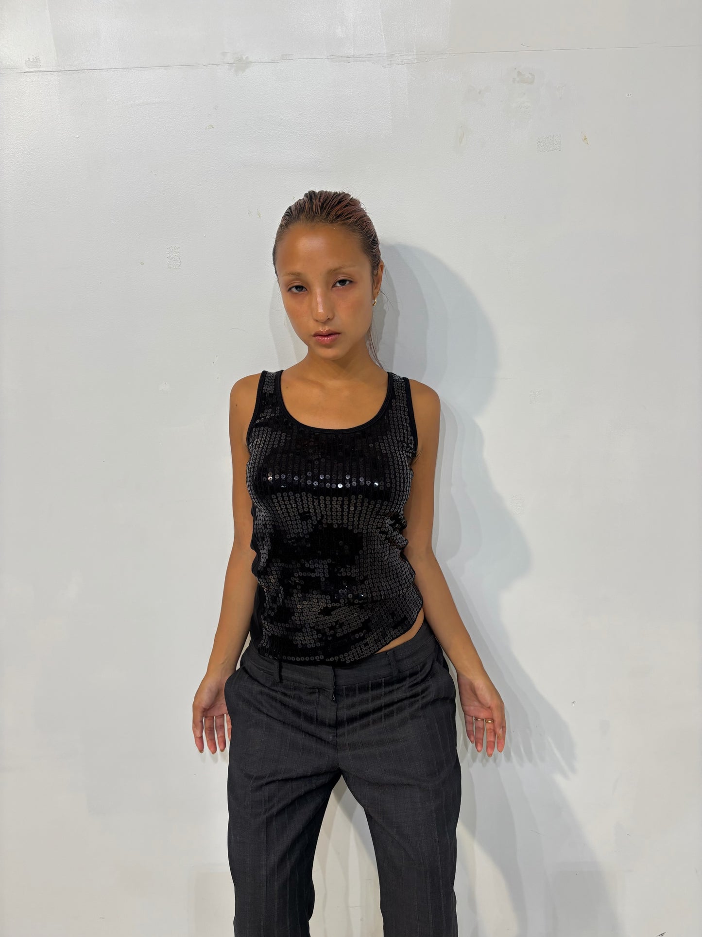 black Sequined top
