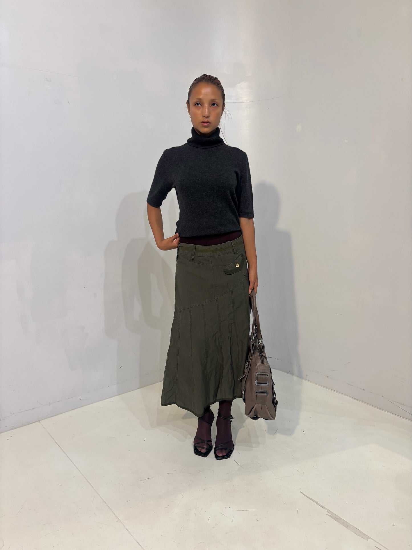 cargo flared skirt