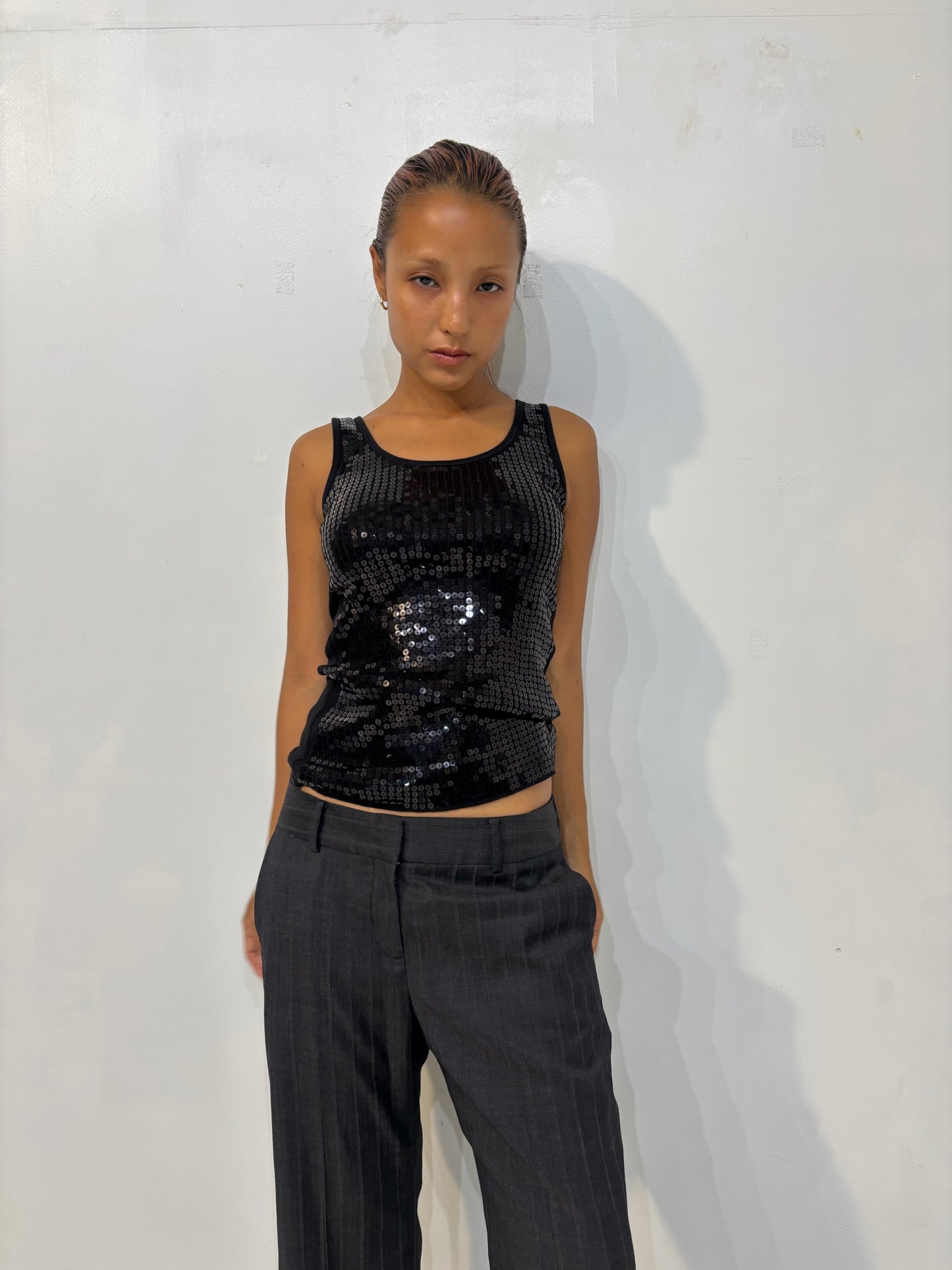black Sequined top