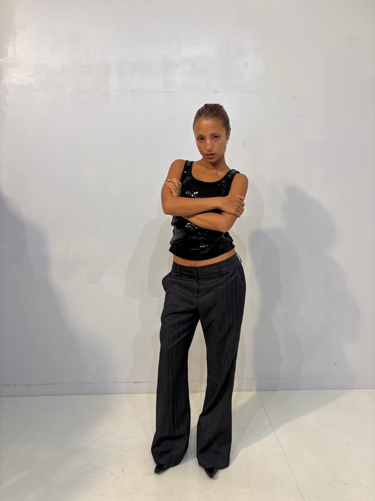black Sequined top