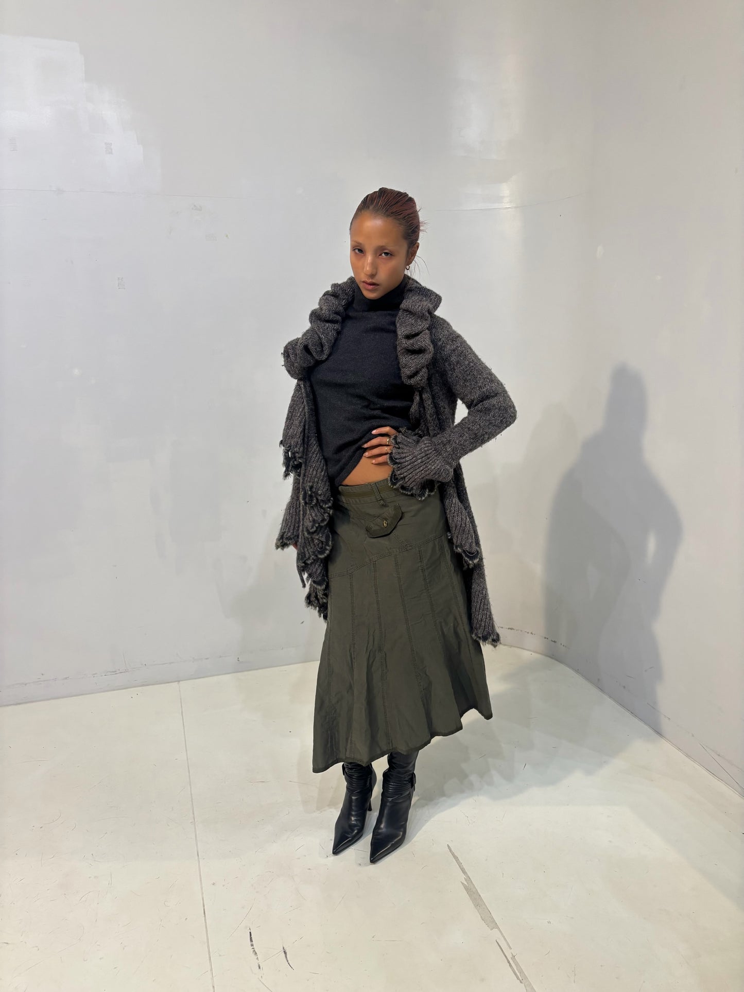 cargo flared skirt
