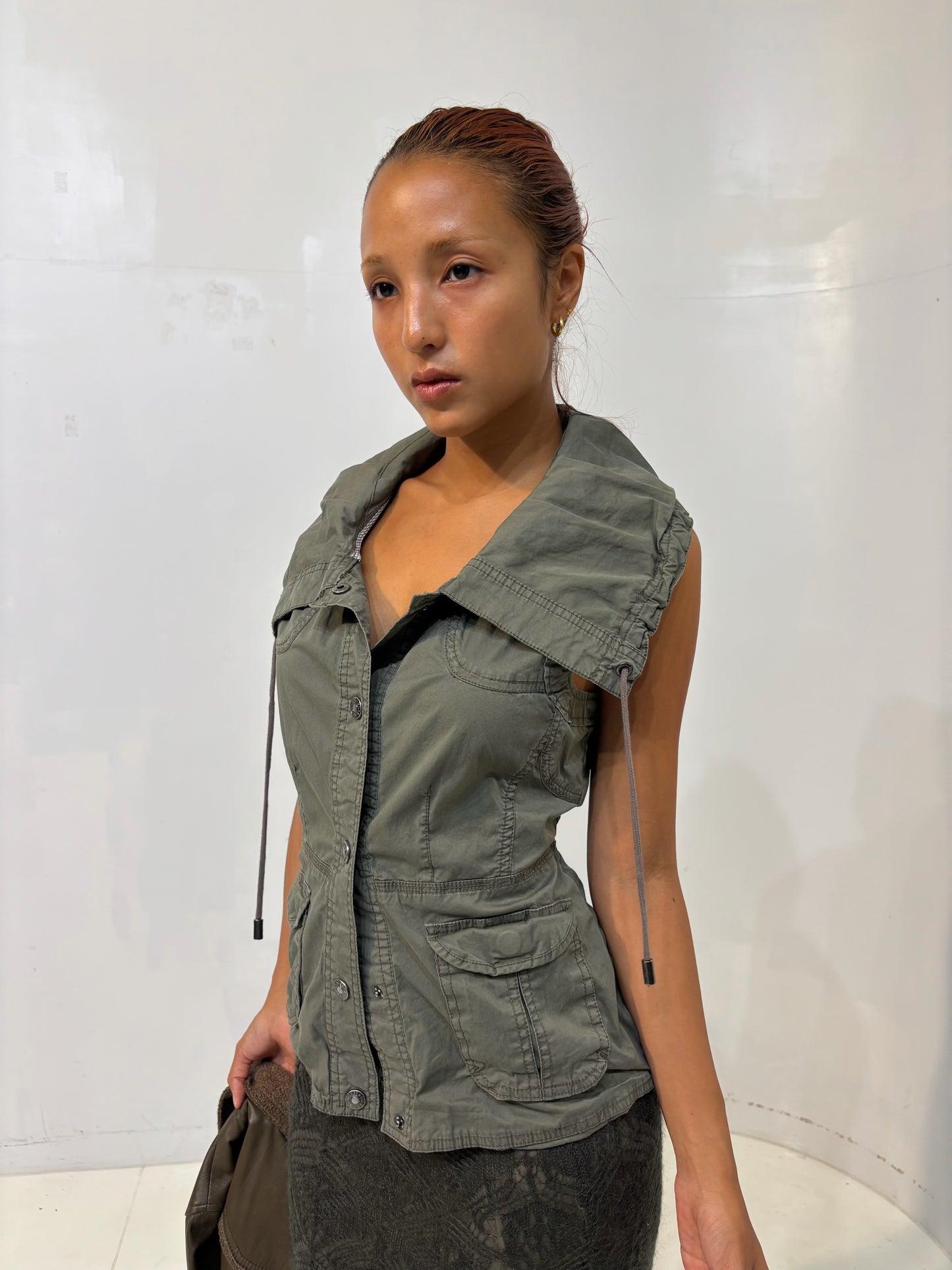 khaki vest jacket