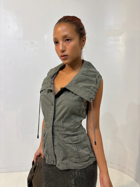 khaki vest jacket